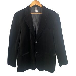 Liz Claiborne Luxe Modern Fit Black Velvet Blazer Jacket Mens XL Formal‎ NYE
